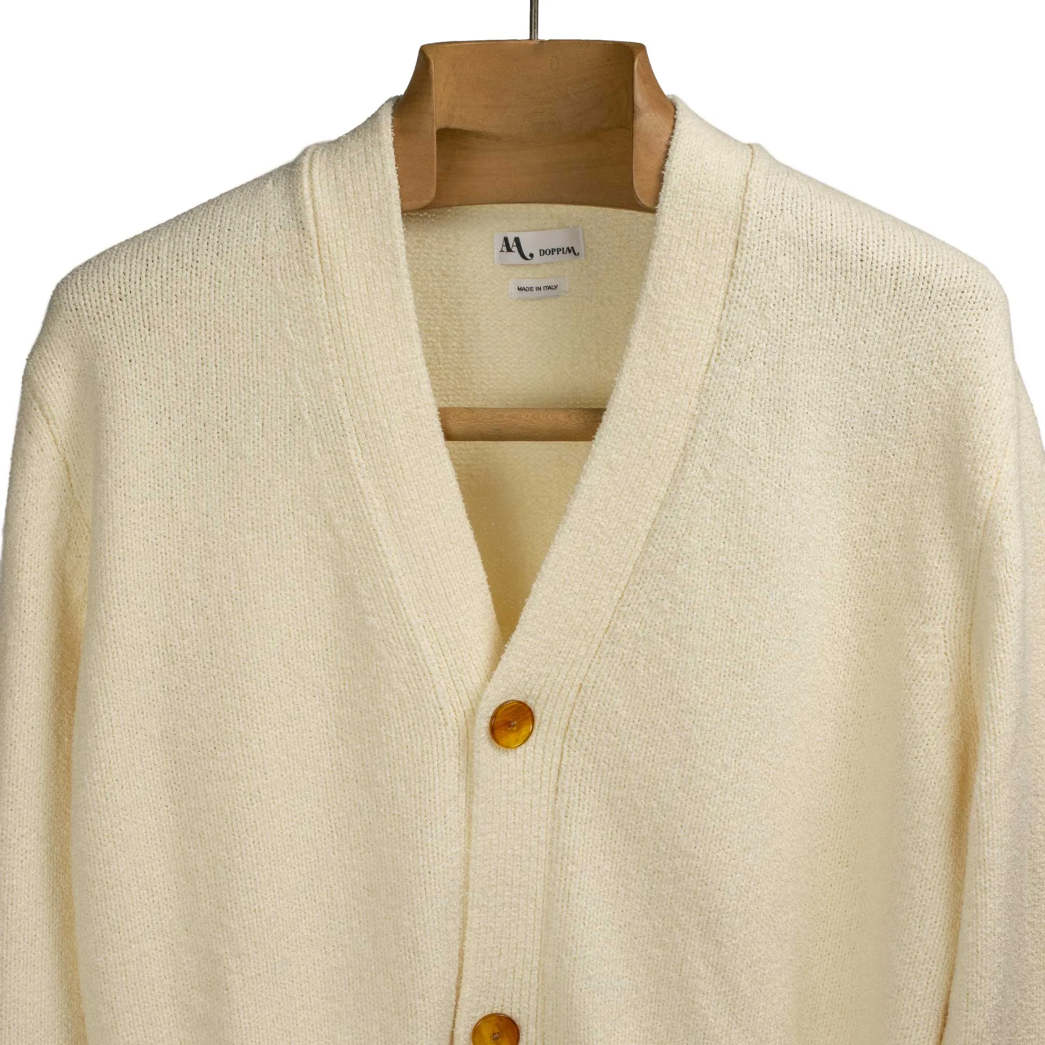 Aaliano cardigan in ecru crepe cotton mix