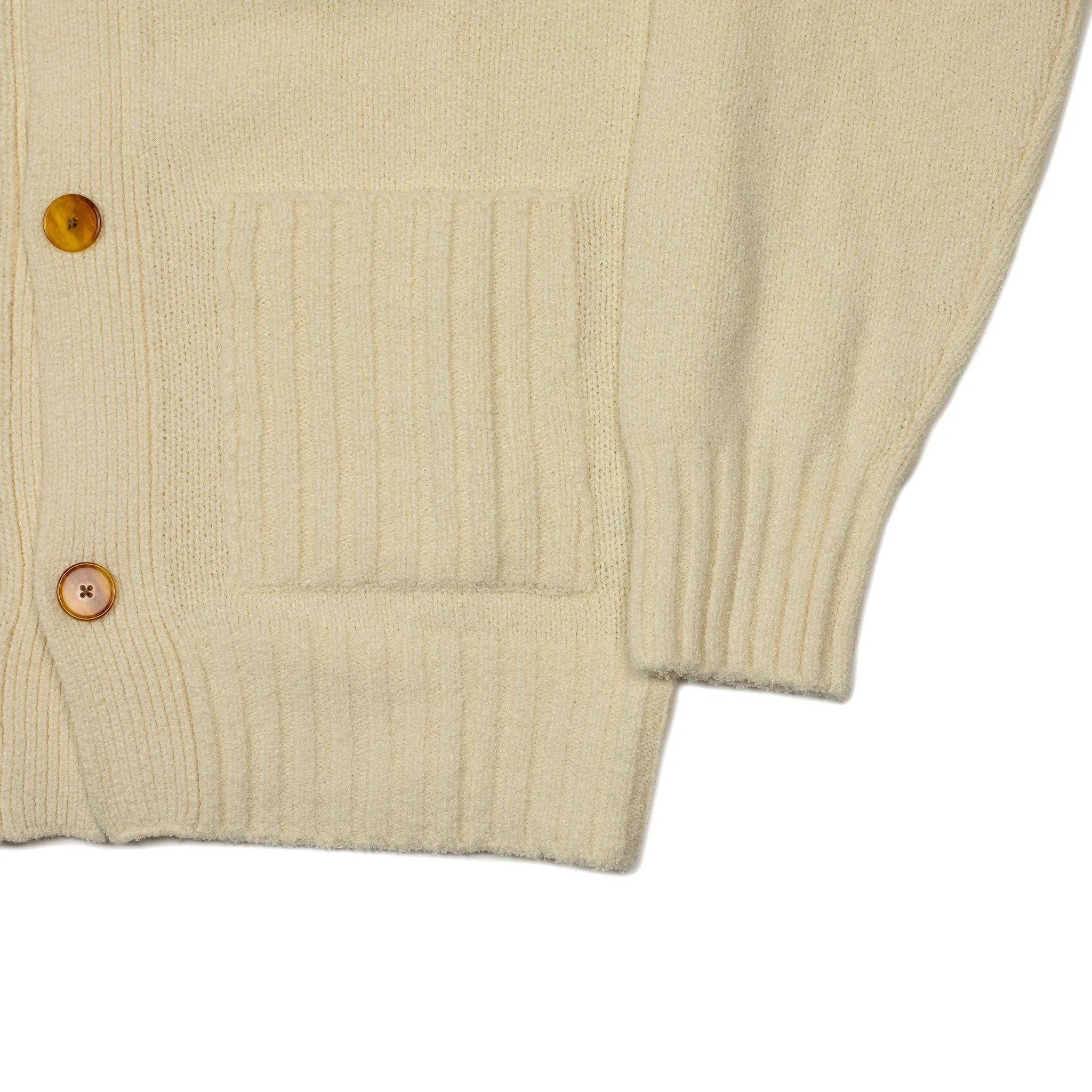 Aaliano cardigan in ecru crepe cotton mix