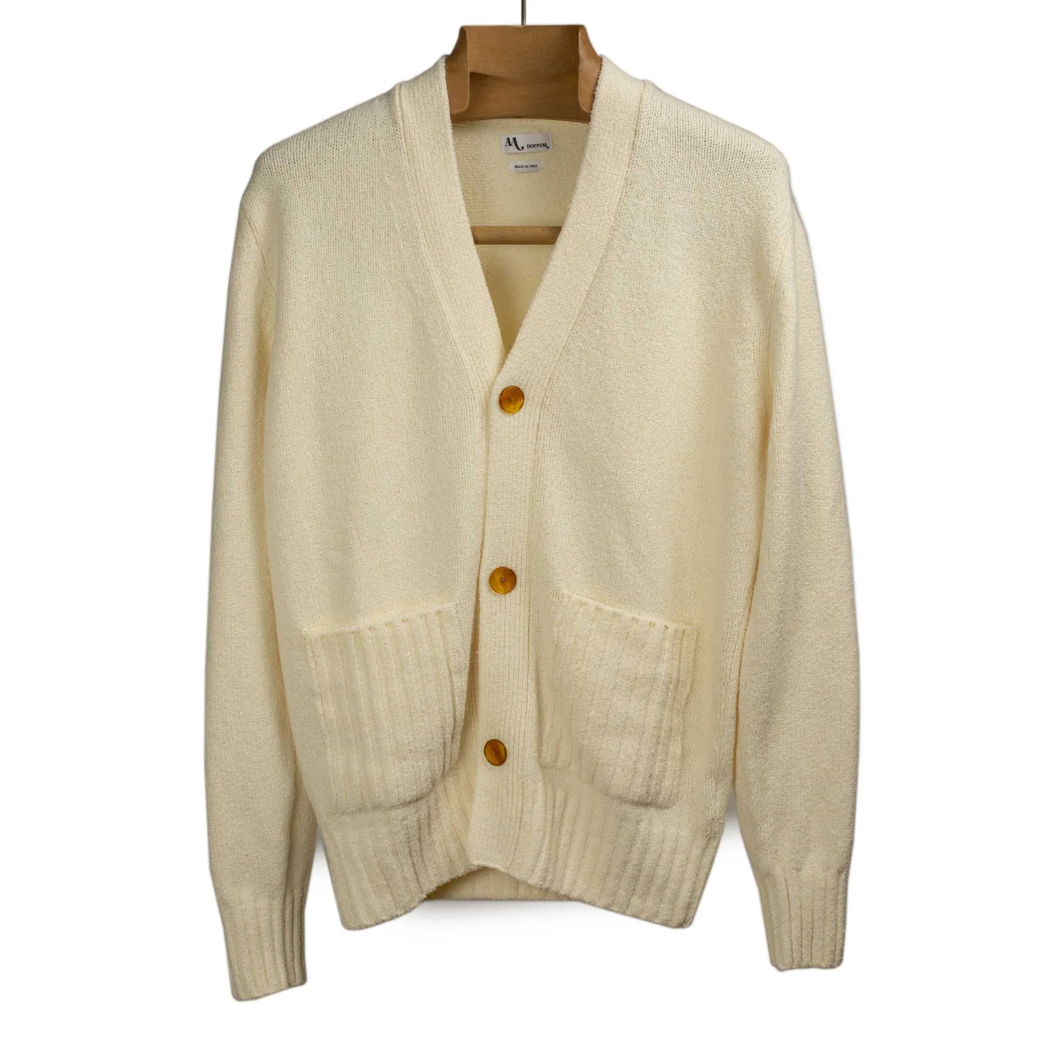 Aaliano cardigan in ecru crepe cotton mix