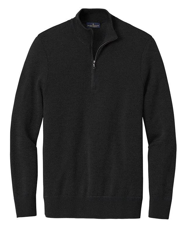 Brooks Brothers - Men's Washable Merino Birdseye 1/4-Zip Sweater