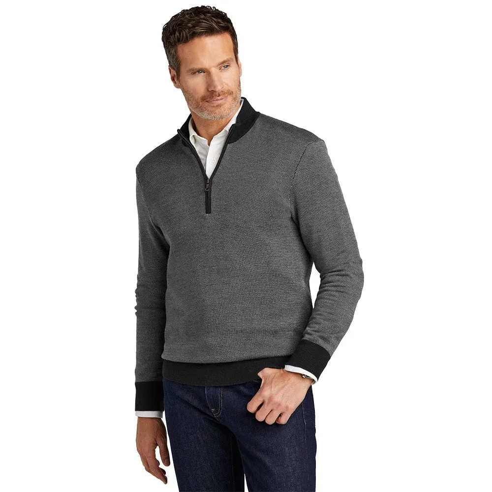 Brooks Brothers - Men's Washable Merino Birdseye 1/4-Zip Sweater