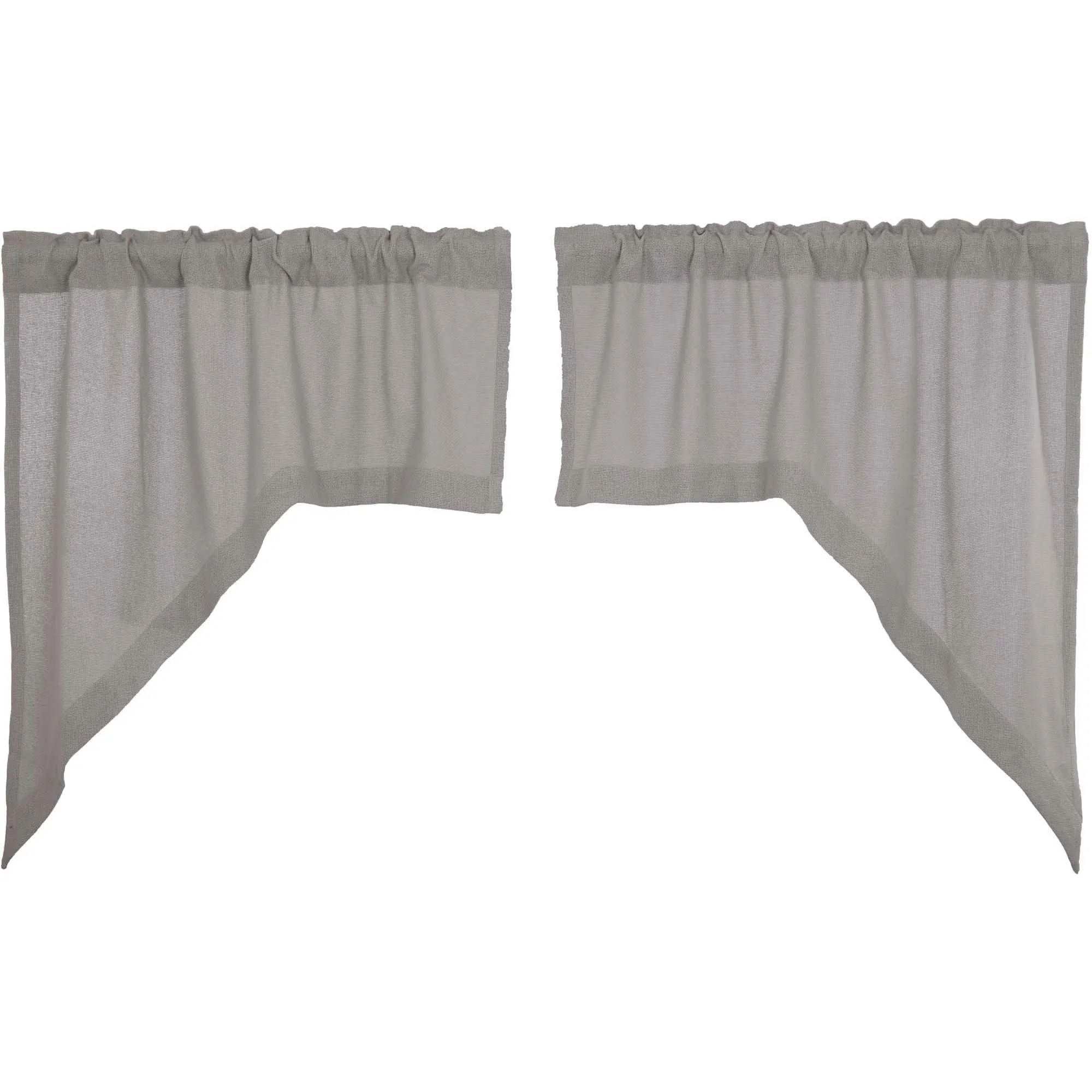 Burlap Dove Grey Swag Curtains