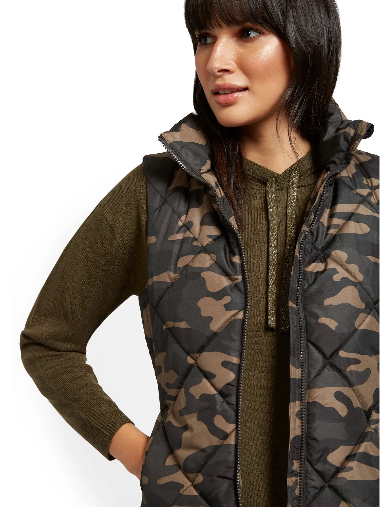 Camo-Print Puffer Vest