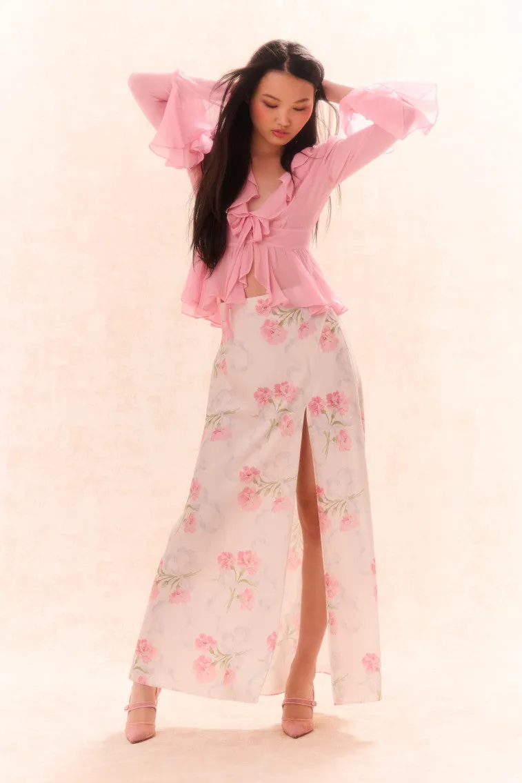 Connie Silk Floral Maxi Skirt