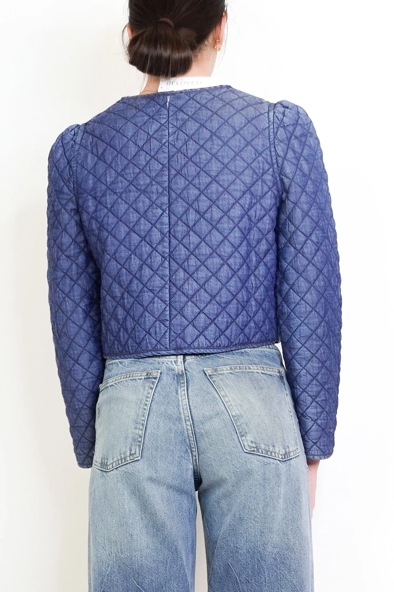 Cropped Quilted Blue Jacket RRP £295