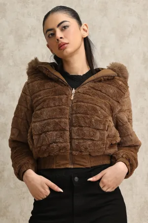 DUAL-SIDED PUFFER JACKET-COFFEE