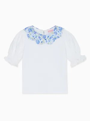 Dusty Blue Floral Analia Girl Top