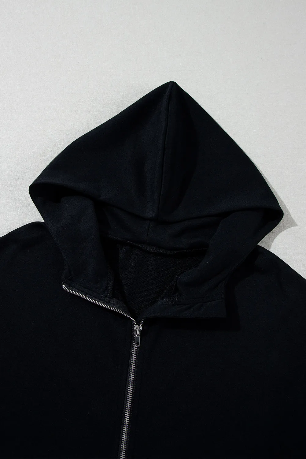 Half Zipper Kangaroo Pocket Short Sleeve Hoodie