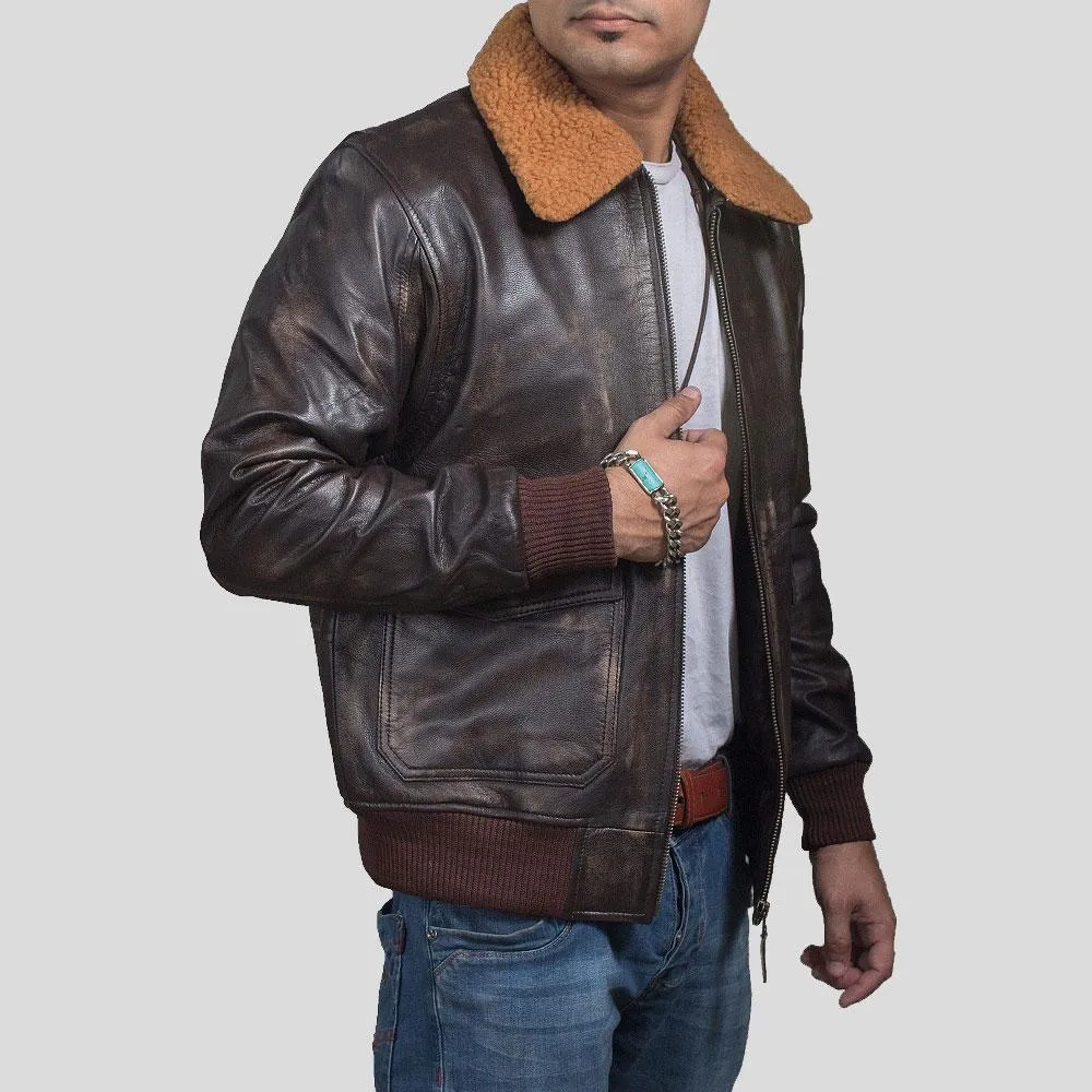 Kane Brown Bomber Leather Jacket for Men