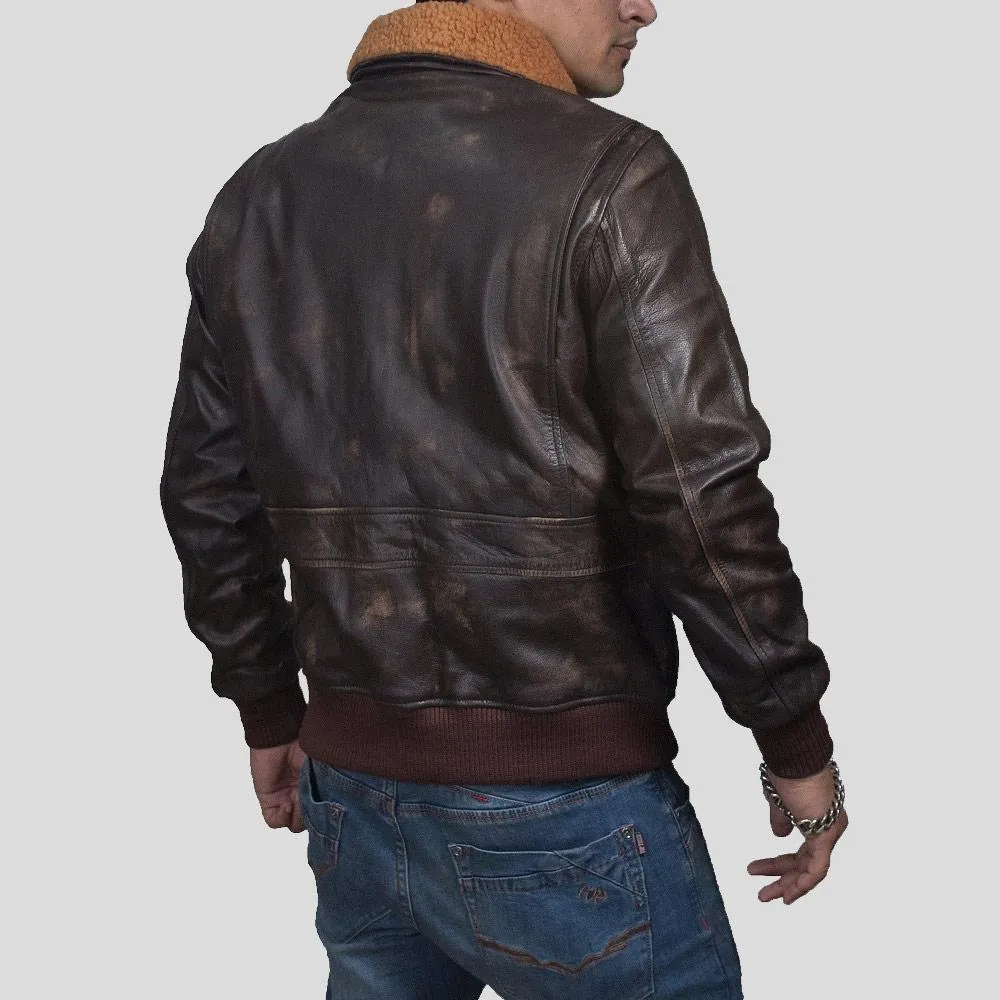 Kane Brown Bomber Leather Jacket for Men