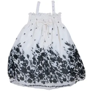 Little Girls Black White Leaves Chiffon Baby Doll Dress 24M-8