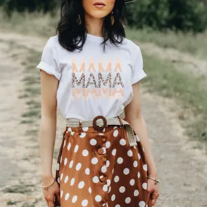 Mama Leopard Layered Graphic T-Shirt - ML141