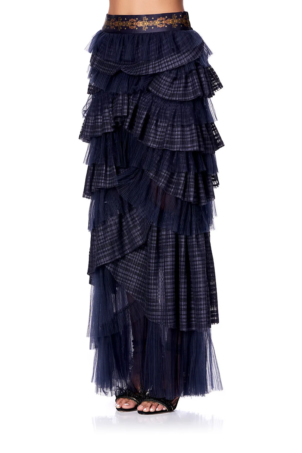 MAXI SKIRT WITH PLEATED TIERS THIS CHARMING WOMAN