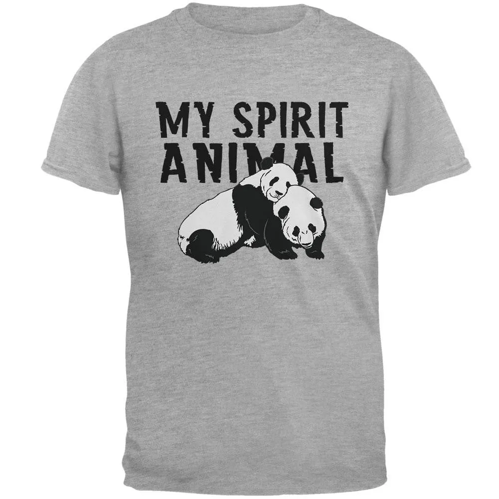 My Spirit Animal Panda Heather Grey Soft Adult T-Shirt