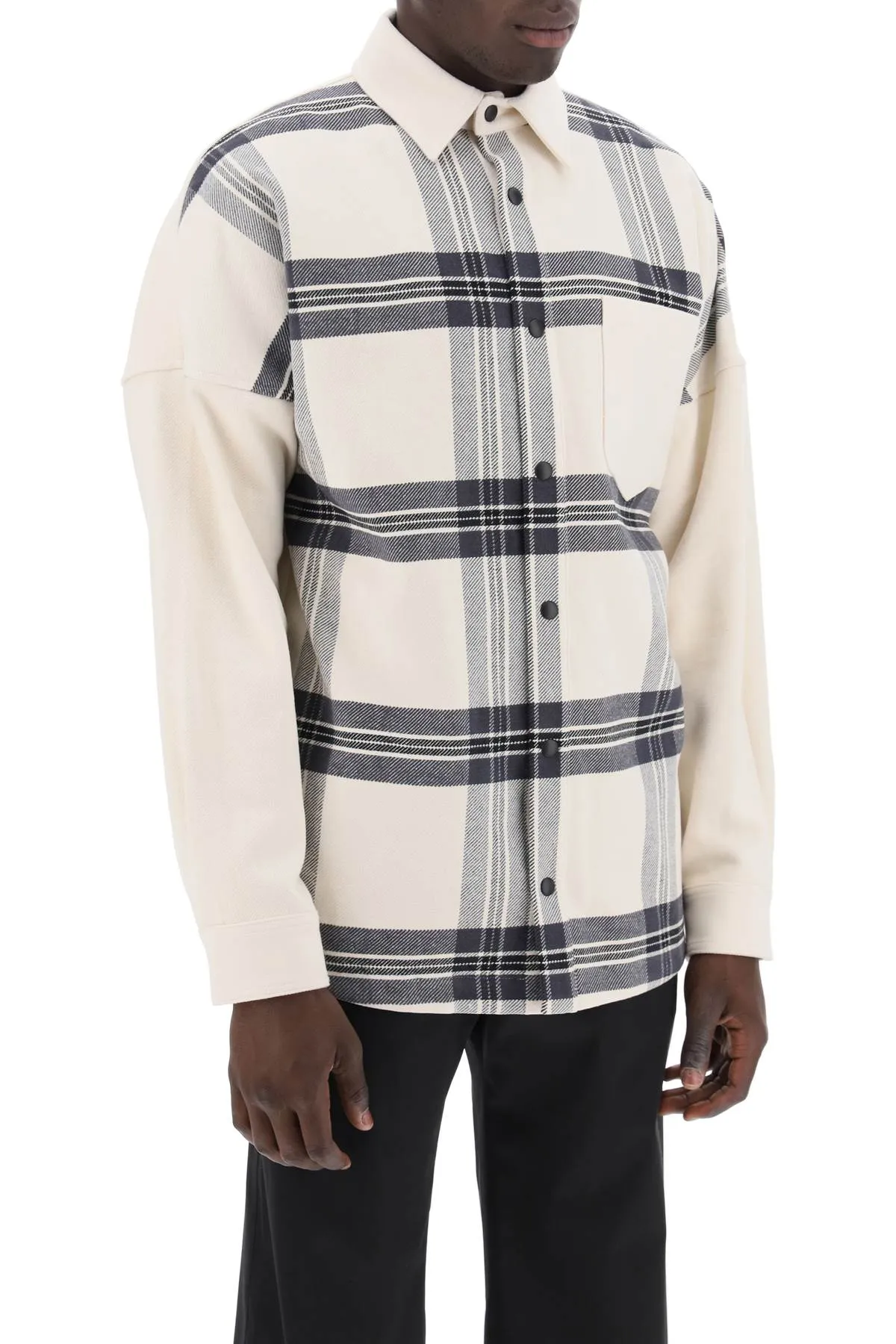 Palm Angels Plaid Overshirt With Embroidered Logo