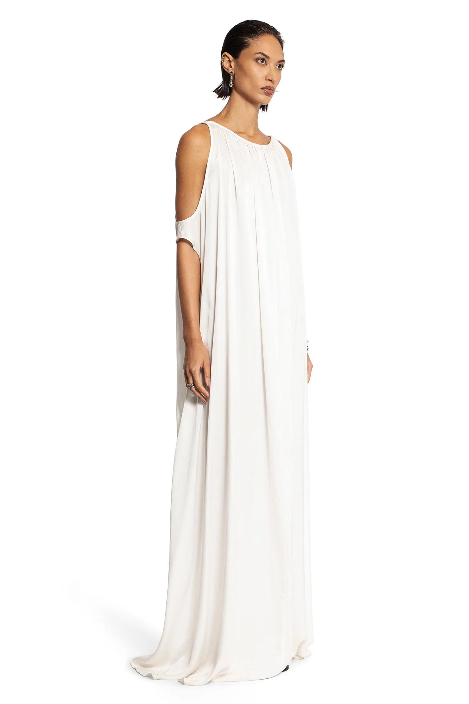 Pleated Maxi Dress with Deep Back