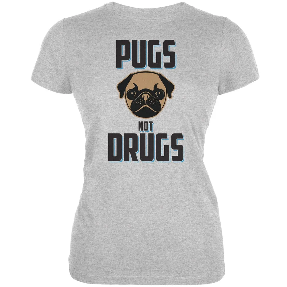 Pugs Not Drugs Cream Juniors Soft T-Shirt