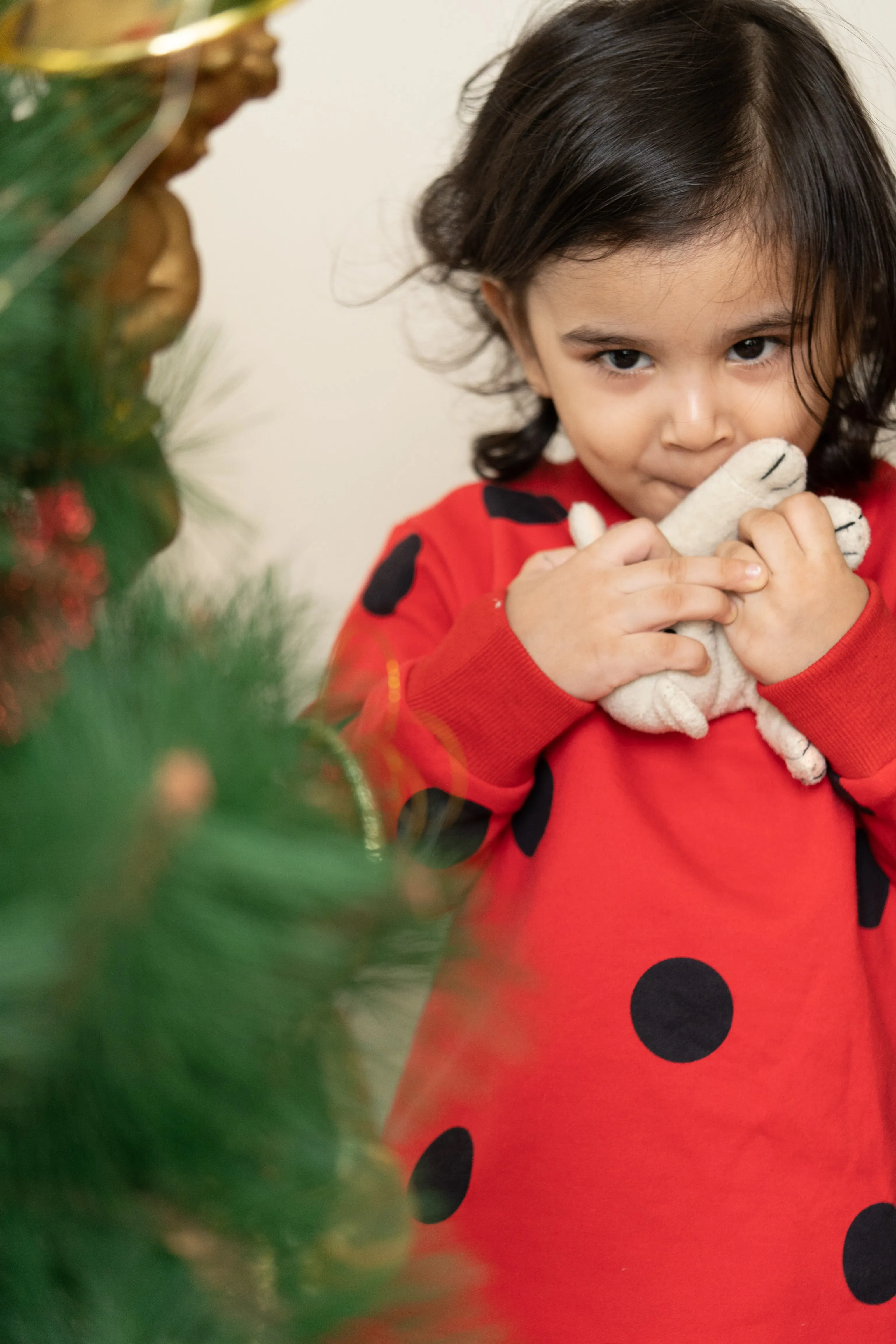 Red and Black polka dot print tracksuit