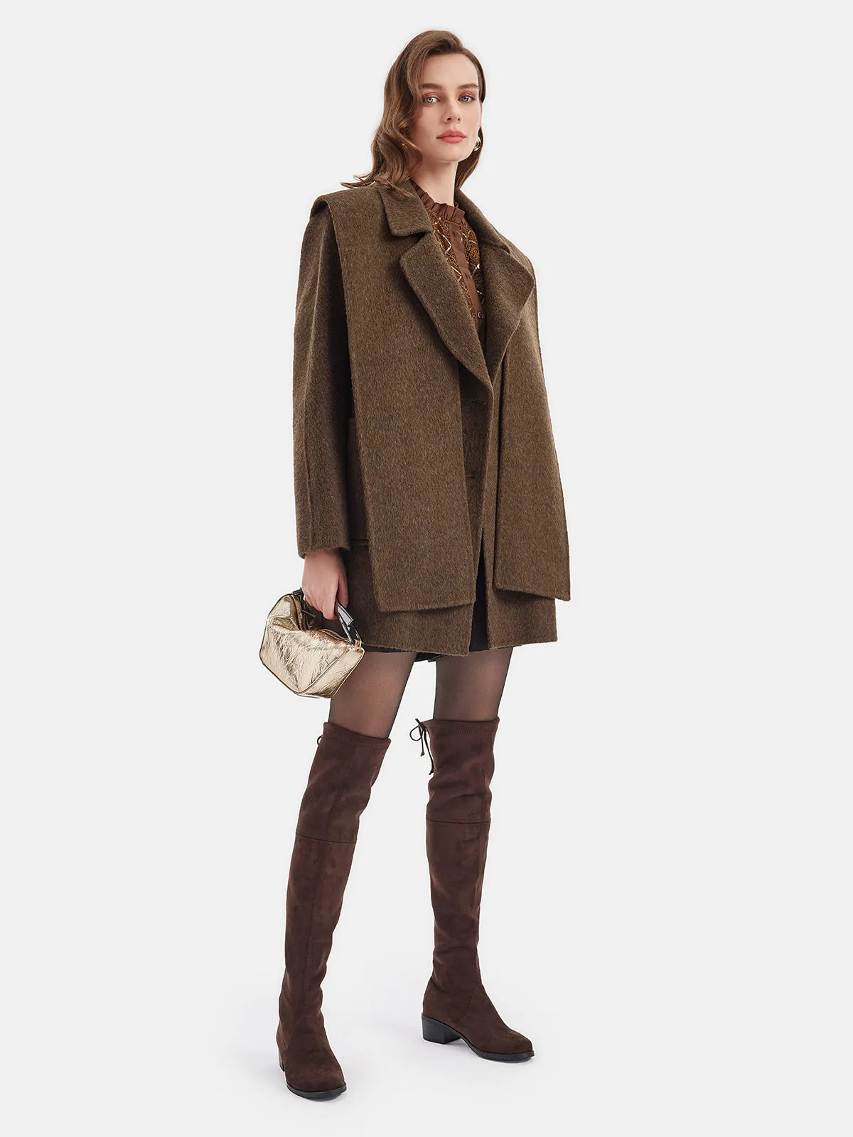 Reversible Cashmere Cape Coat