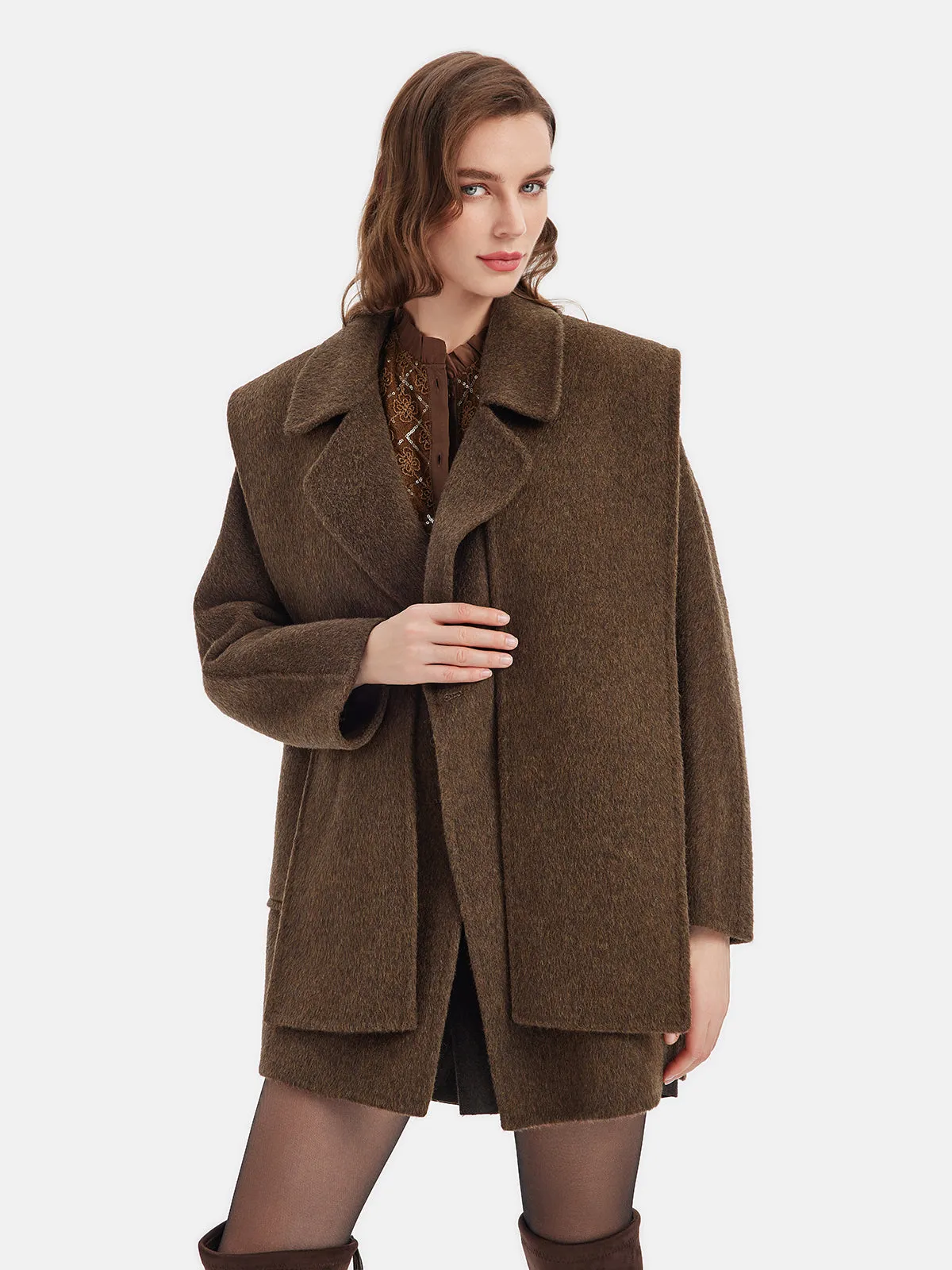 Reversible Cashmere Cape Coat