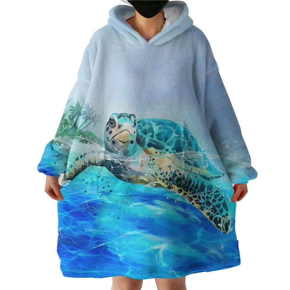 Sea Turtle Life Wearable Blanket Hoodie