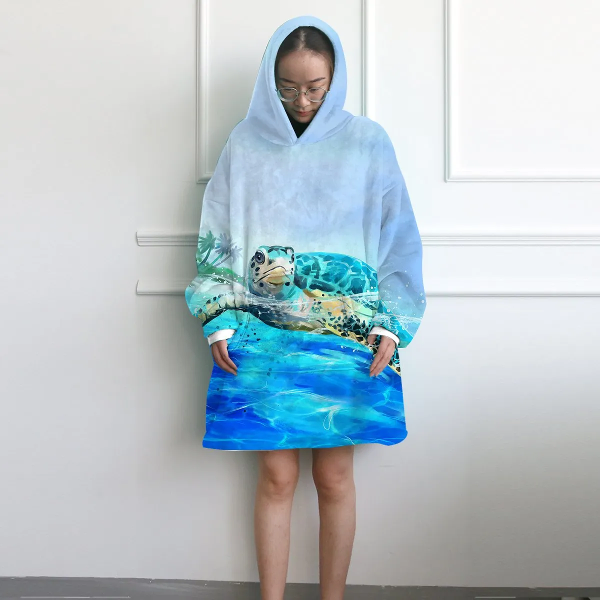 Sea Turtle Life Wearable Blanket Hoodie