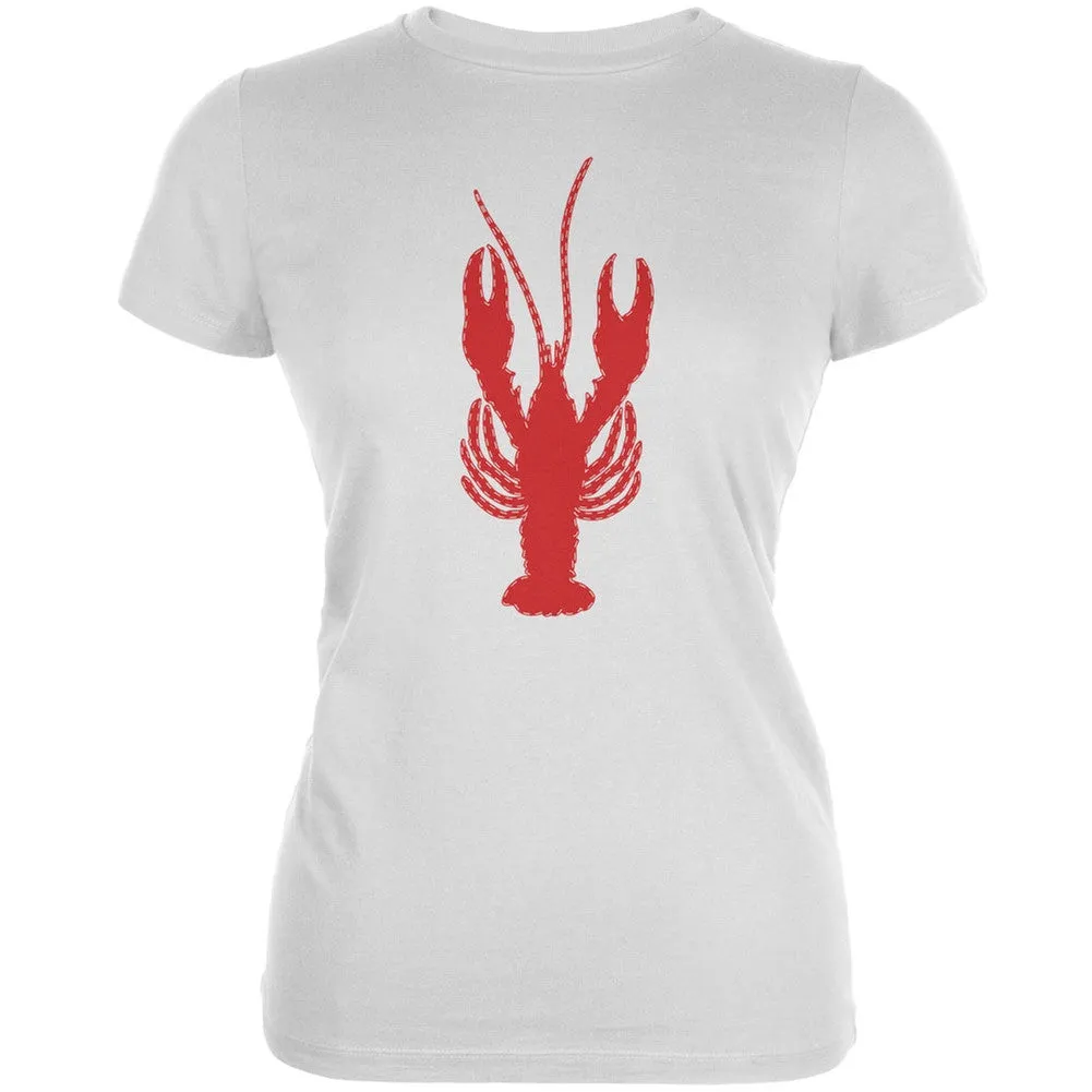 Summer - Lobster Faux Stitched Black Juniors Soft T-Shirt