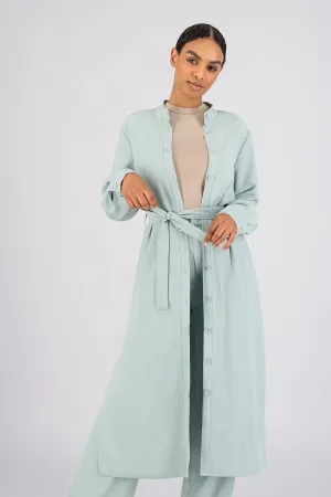 Textured Shirt Dress - Soft Teal