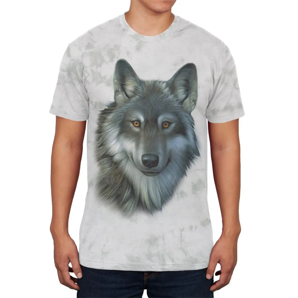 Timber Wolf Face Mens Soft T Shirt