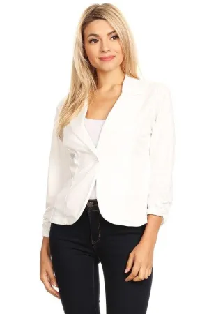 Women's Solid Waist Length Blazers 14 Colors