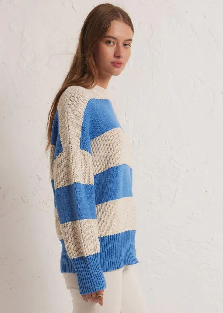 Z Supply Fresca Stripe Sweater - Blue Isle